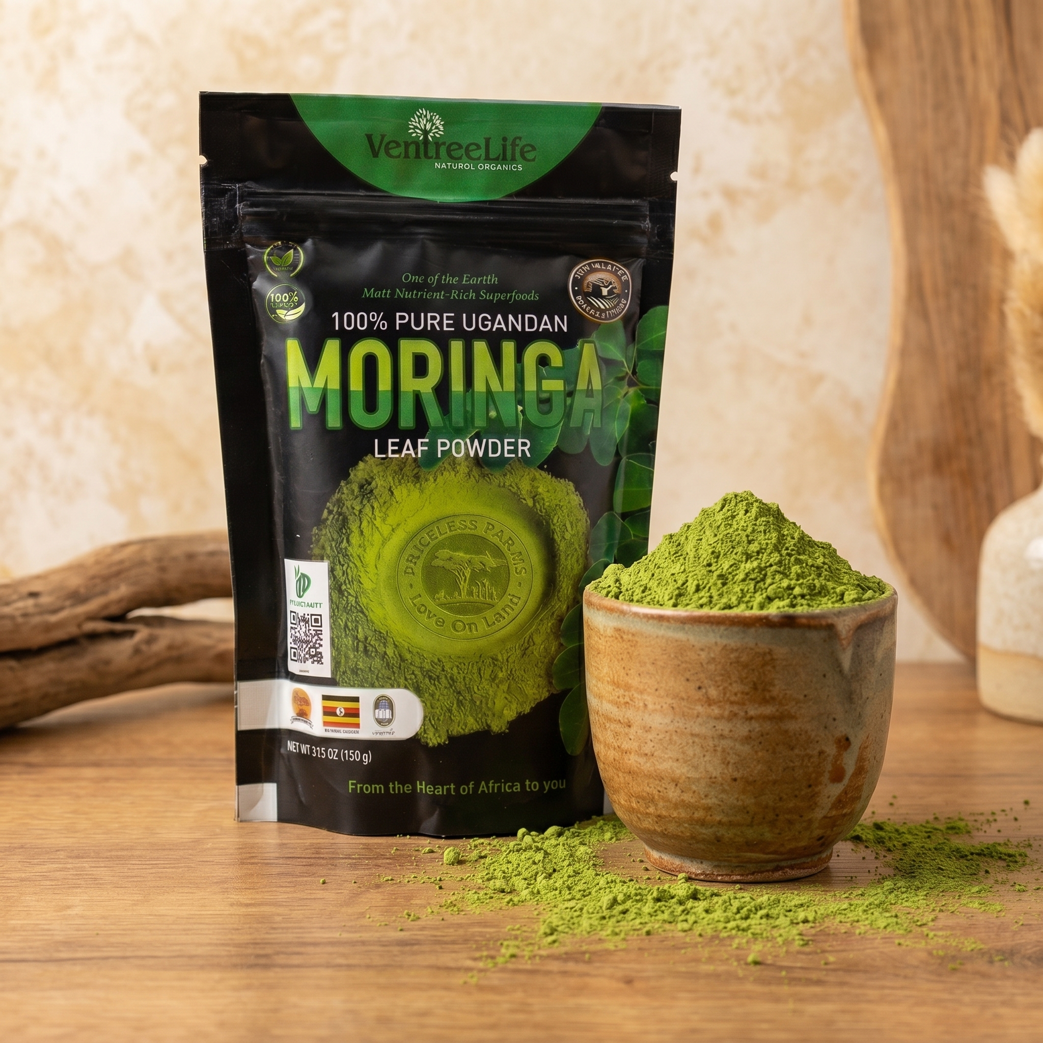 add_cup,_dont_make_background_202606152120 Moringa Leaf Powder 150g - Image 1